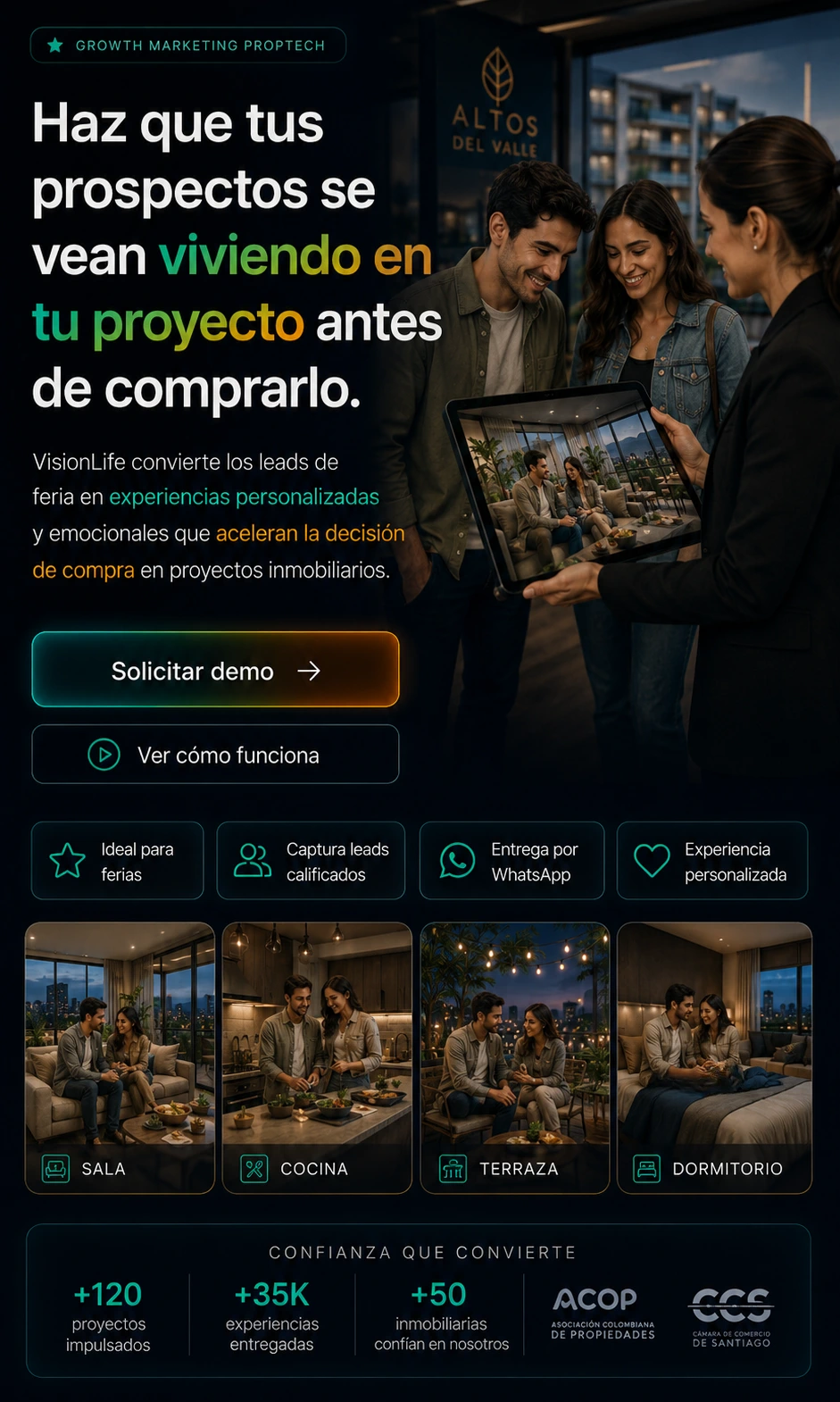Haz que tus prospectos se vean viviendo en tu proyecto antes de comprarlo. Solicitar demo.